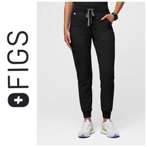 Figs High Waisted Zamora Jogger Scrub Pants Black S